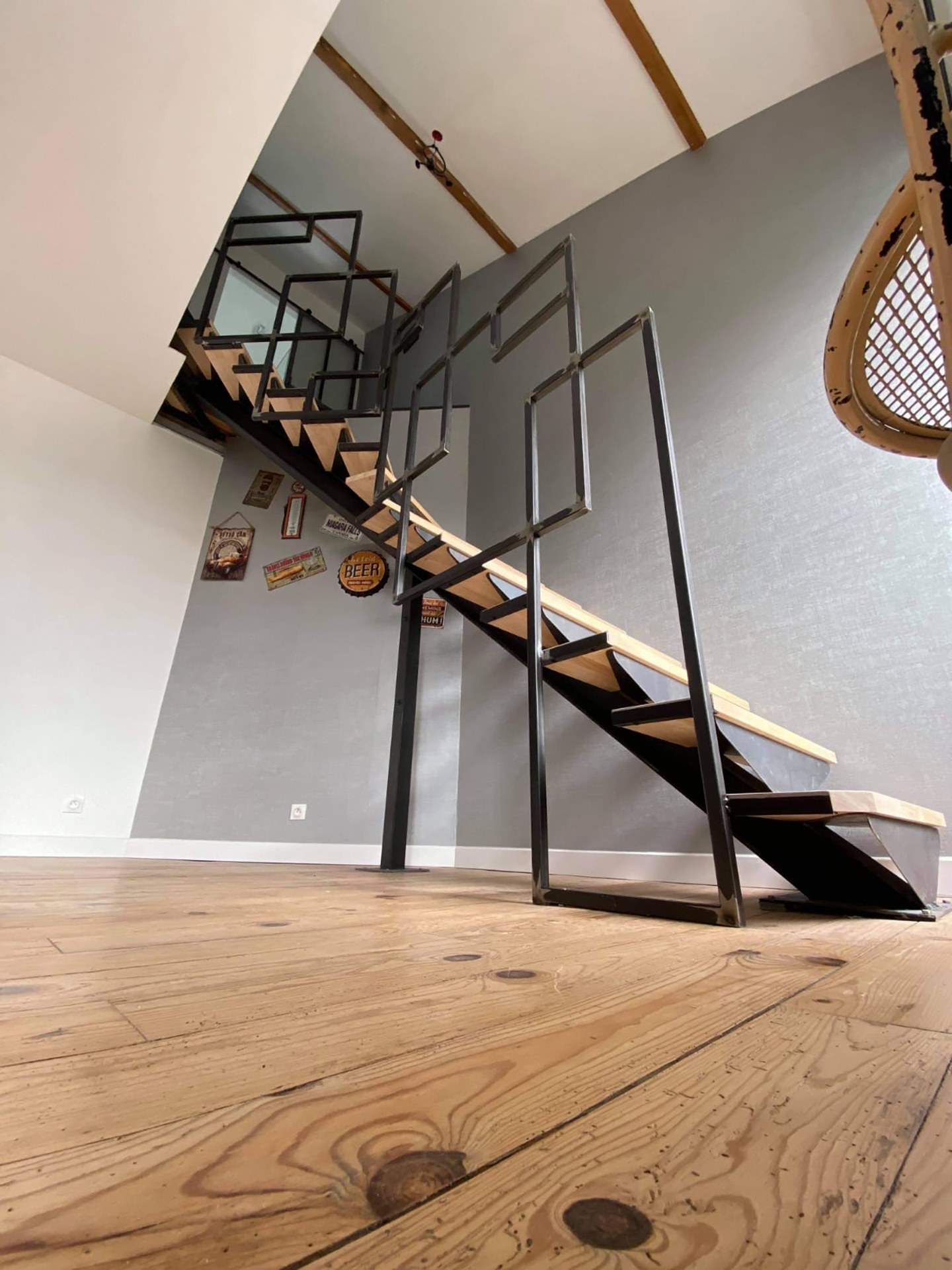 Escalier et main courante acier et bois – Pau 64