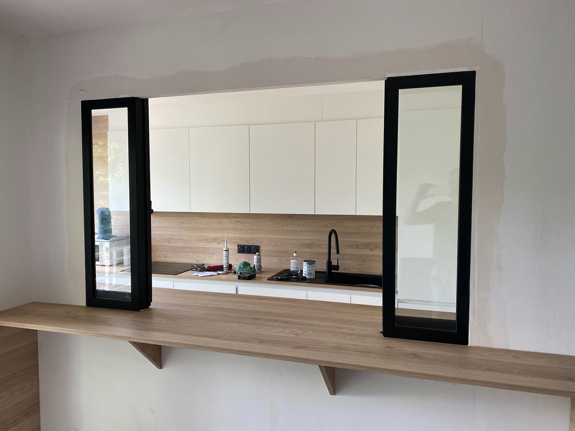 Verrière coulissante intérieure acier et verre – Pau 64