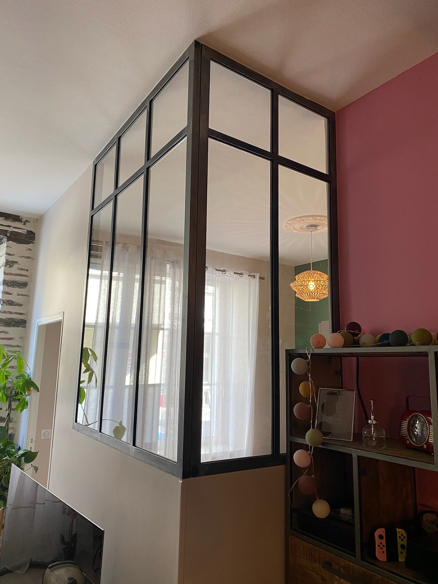 Verrière fixe style atelier en acier noir