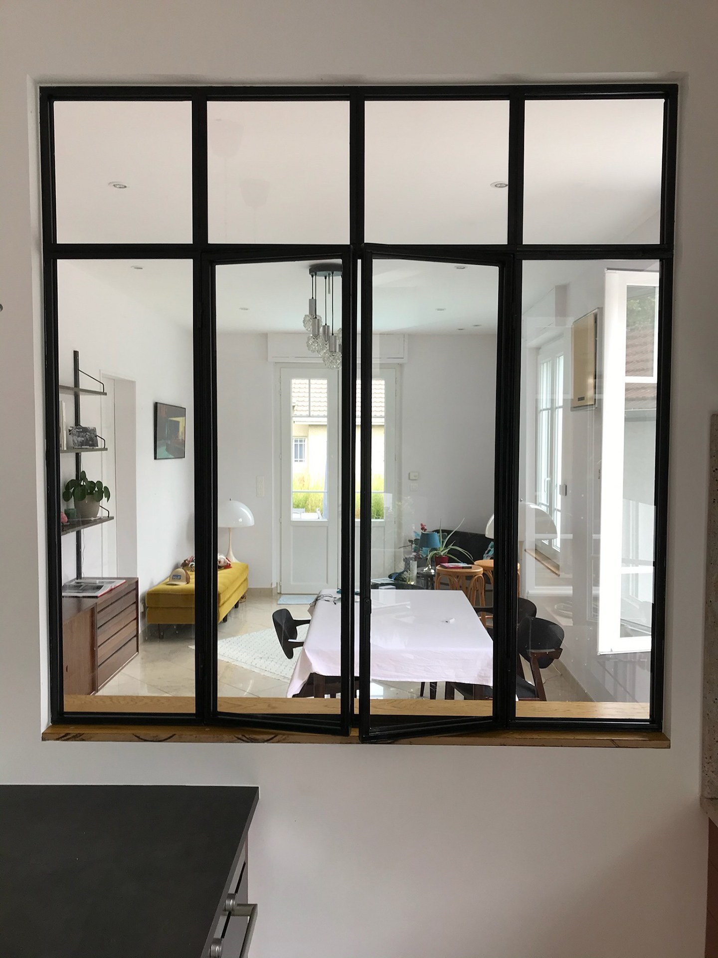 Verrière ouvrante avec vantaux en acier